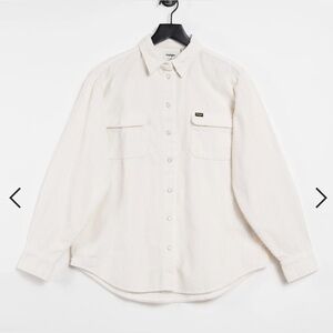 Vintage ivory cream corduroy button down jacket Wrangler over shirt medium